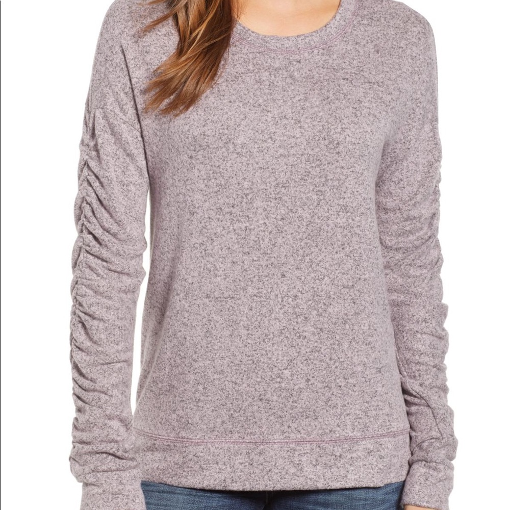 Caslon super-soft ruched- sleeve top